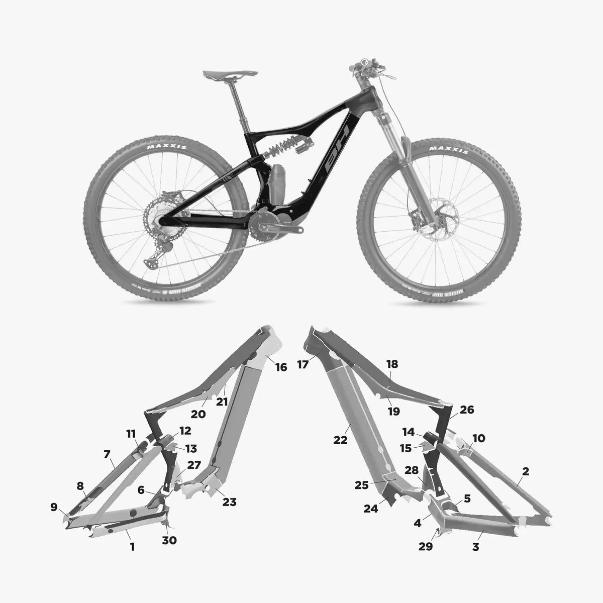 Kit de protection sur mesure Bh Ilynx Plus Sl 2024 – film de protection VTT Slicy