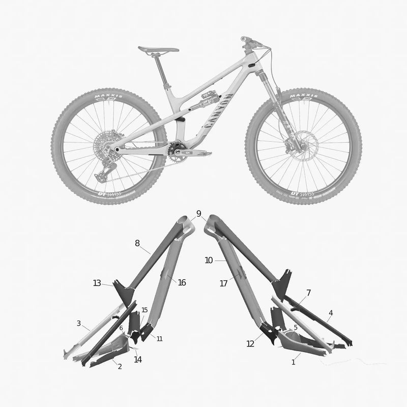 Kit de protection sur mesure Canyon Spectral 125 29 Carbon 2022 – film de protection VTT Slicy