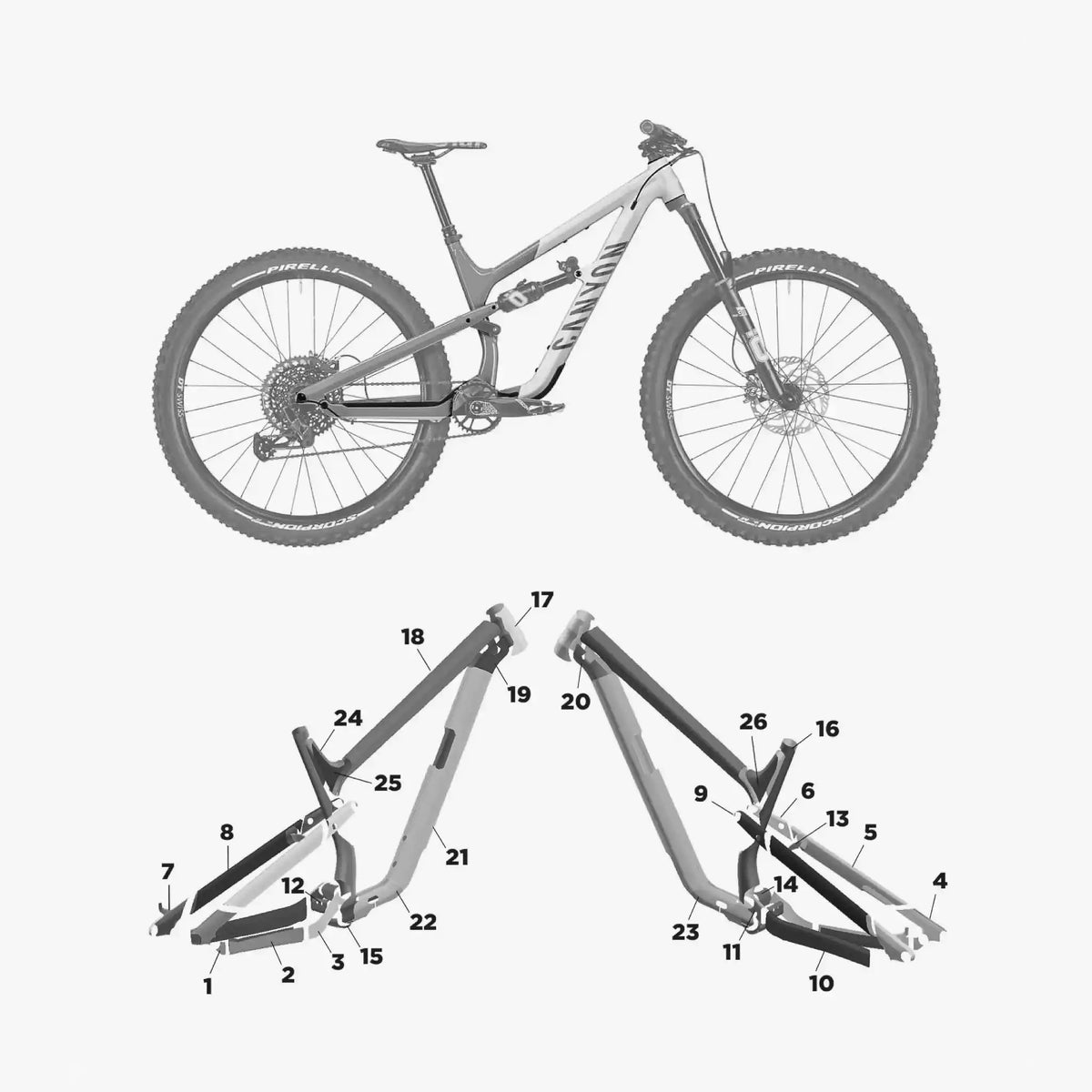 Kit de protection sur mesure Canyon Spectral Al 29 2022 – film de protection VTT Slicy