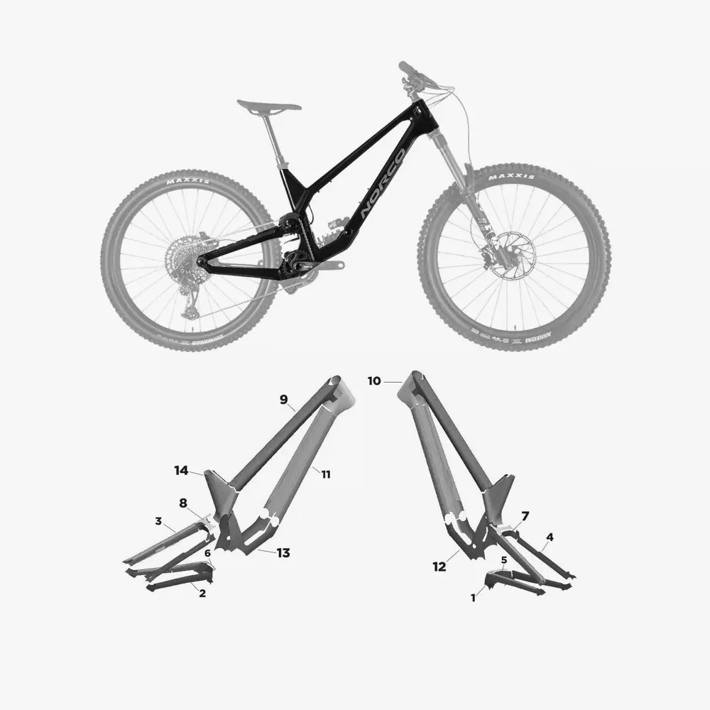 Kit de protection sur mesure Norco Range 2021 – film de protection VTT Slicy