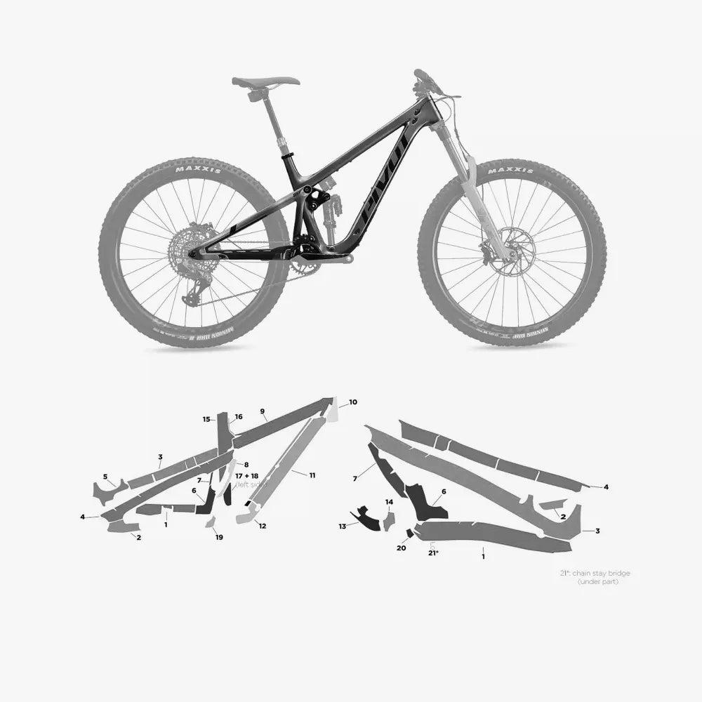 Kit de protection sur mesure Pivot Firebird 2022 – film de protection VTT Slicy