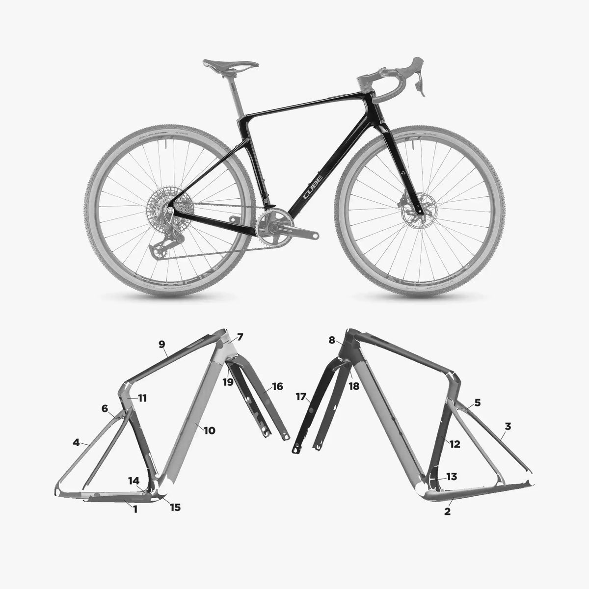 Kit de protection sur mesure Cube Nuroad C62 2025 – film de protection vélo Slicy
