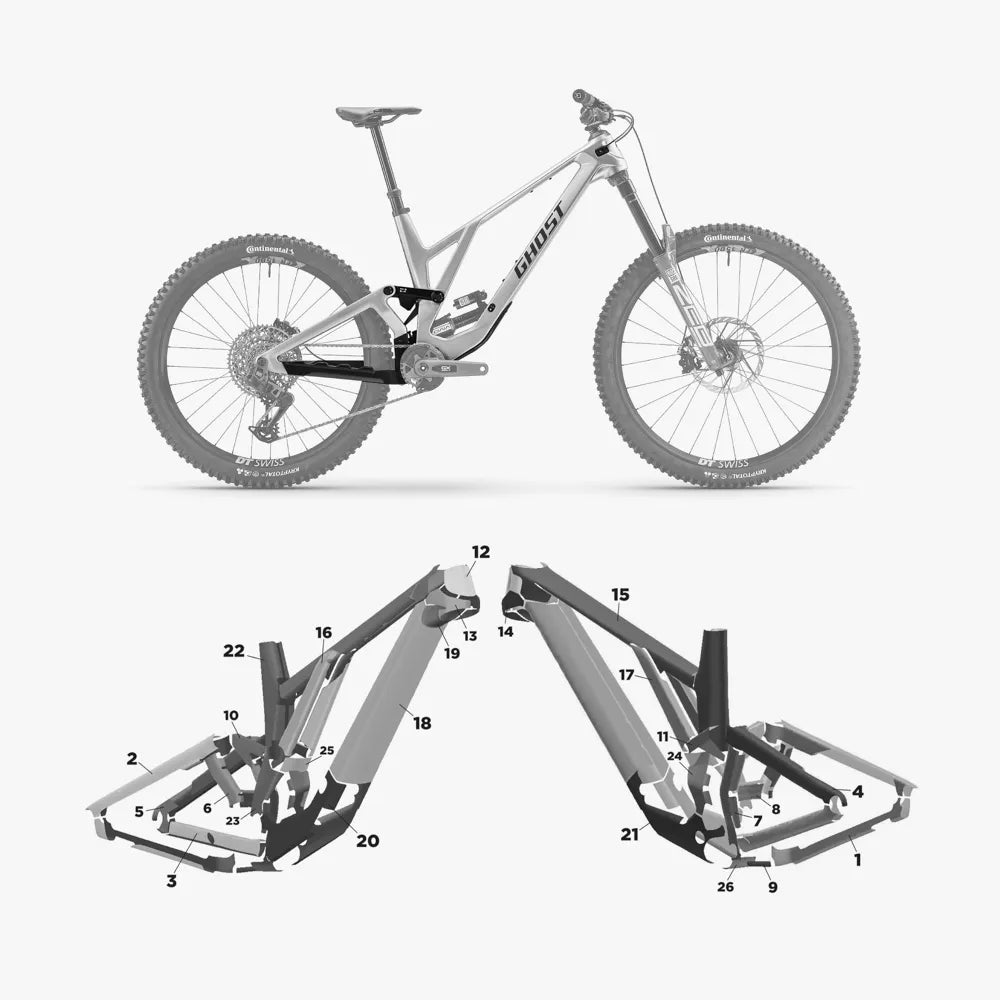 Kit de protection sur mesure Ghost Poacha 2025 – film de protection VTT Slicy