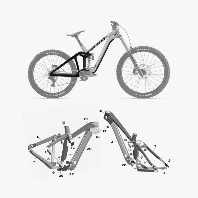 Kit de protection sur mesure Giant Glory Advanced 2024 – film de protection VTT Slicy