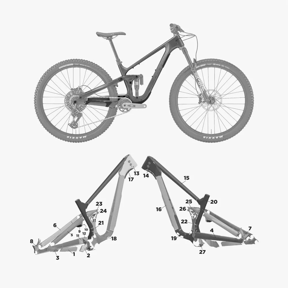 Kit de protection sur mesure Kona Process 134 Cr 2024 – film de protection VTT Slicy
