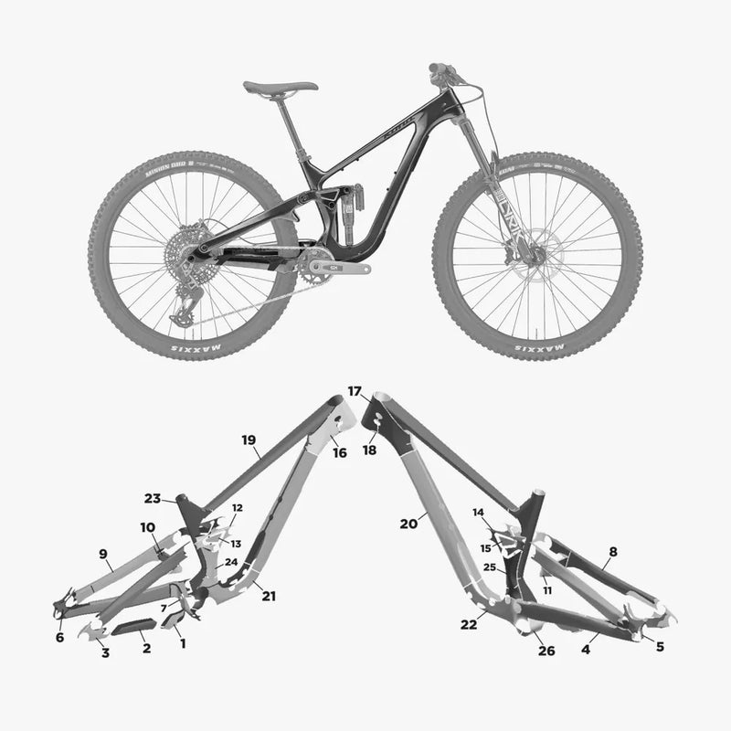 Kit de protection sur mesure Kona Process 153 Cr 2024 – film de protection VTT Slicy