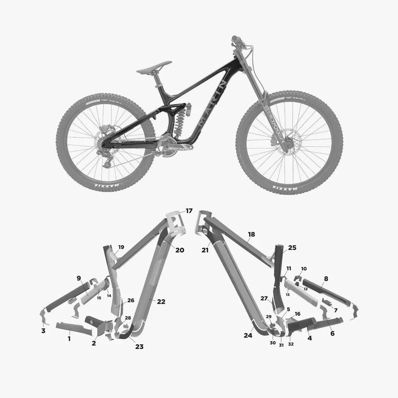 Kit de protection sur mesure Marin Quake 2025 – film de protection VTT Slicy