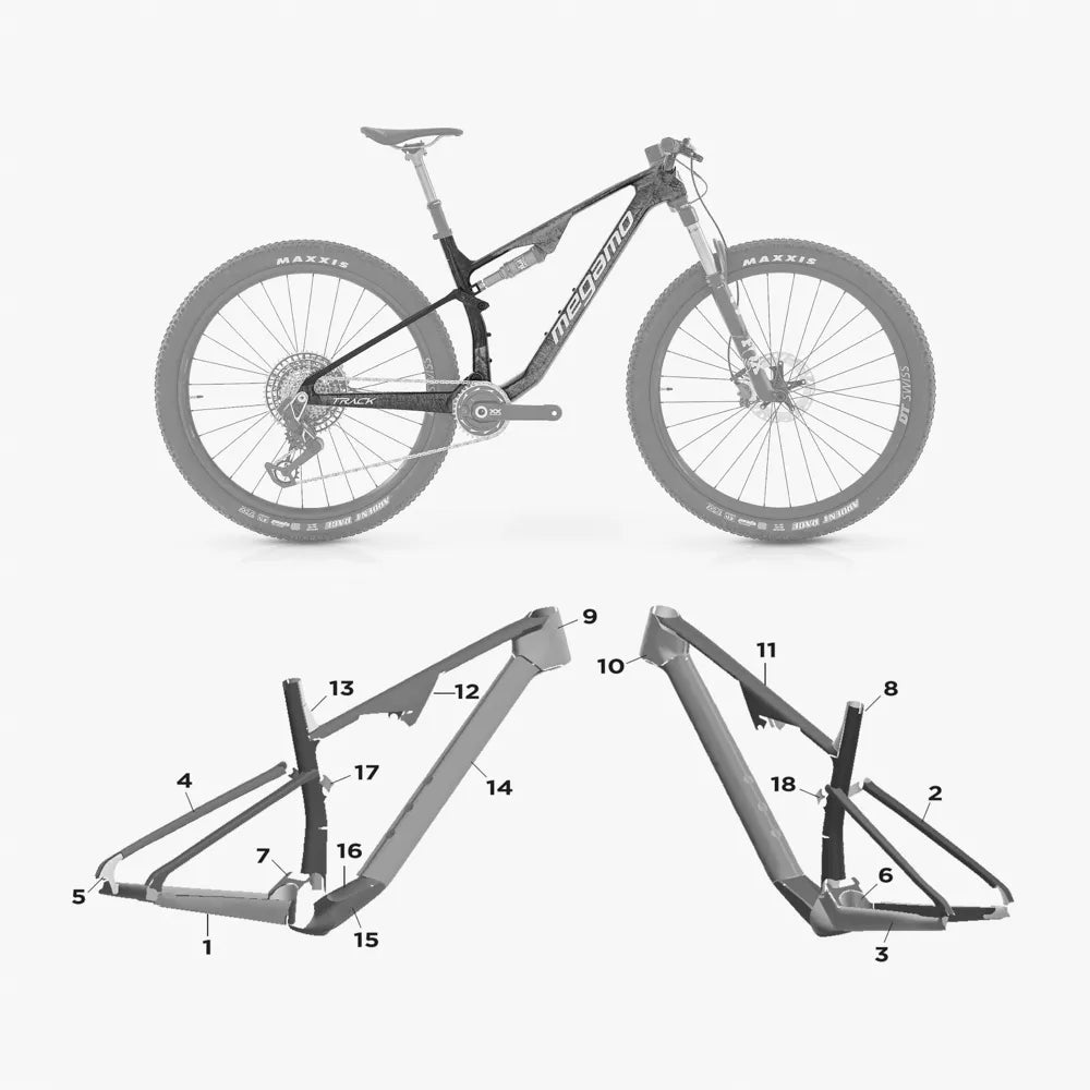 Kit de protection sur mesure Megamo Track 2023 – film de protection VTT Slicy