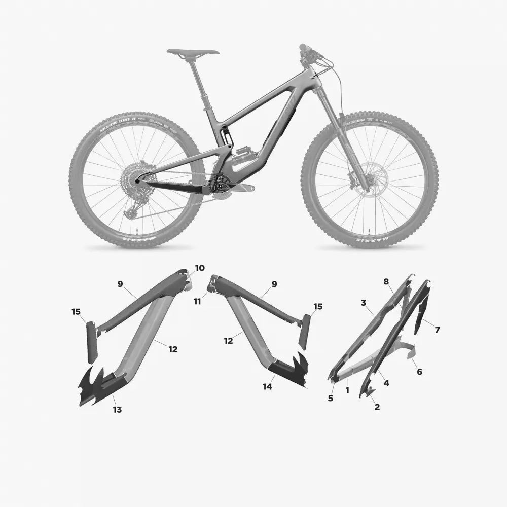 Kit de protection sur mesure Santa Cruz Megatower Carbon 2022 – film de protection VTT Slicy