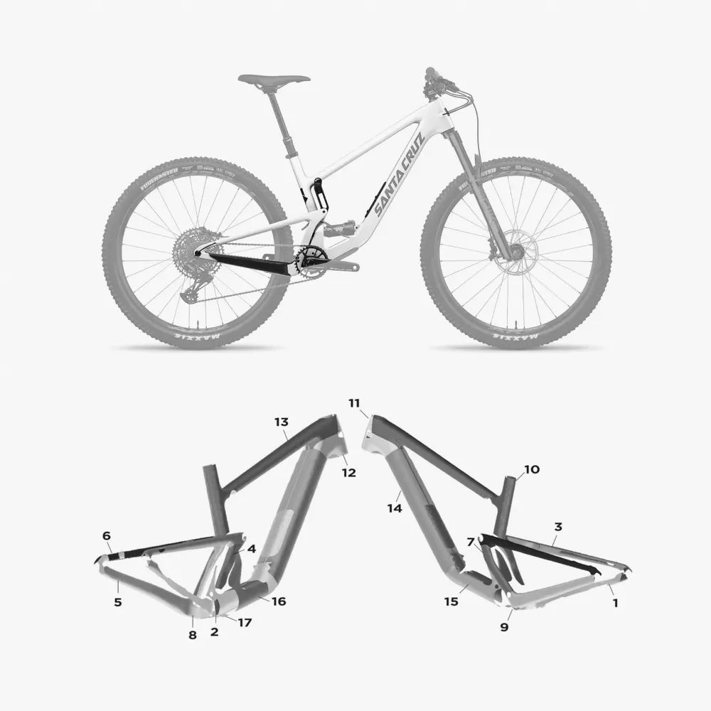 Kit de protection sur mesure Santa Cruz Tallboy V5 2023 – film de protection VTT Slicy