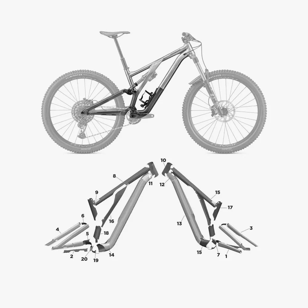 Kit de protection sur mesure Specialized Stumpjumper Evo Alloy 2021 – film de protection VTT Slicy