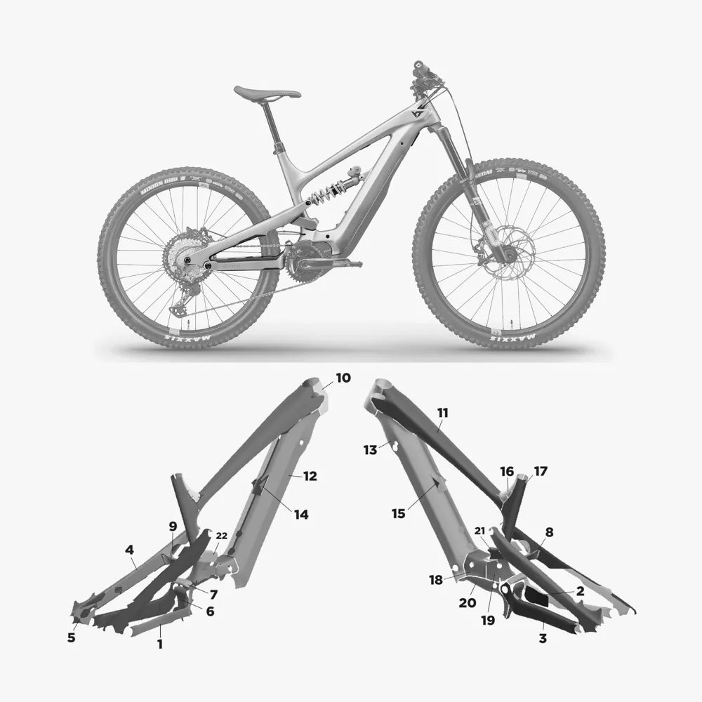 Kit de protection sur mesure Yt Decoy Mx Core 4 5 2021 – film de protection VTT Slicy