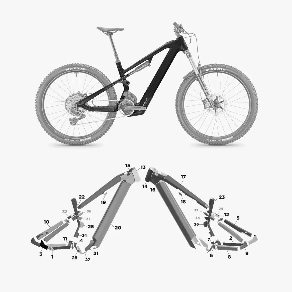 Kit de protection sur mesure Moustache Samedi 29 Game 2024 – film de protection VTT Slicy