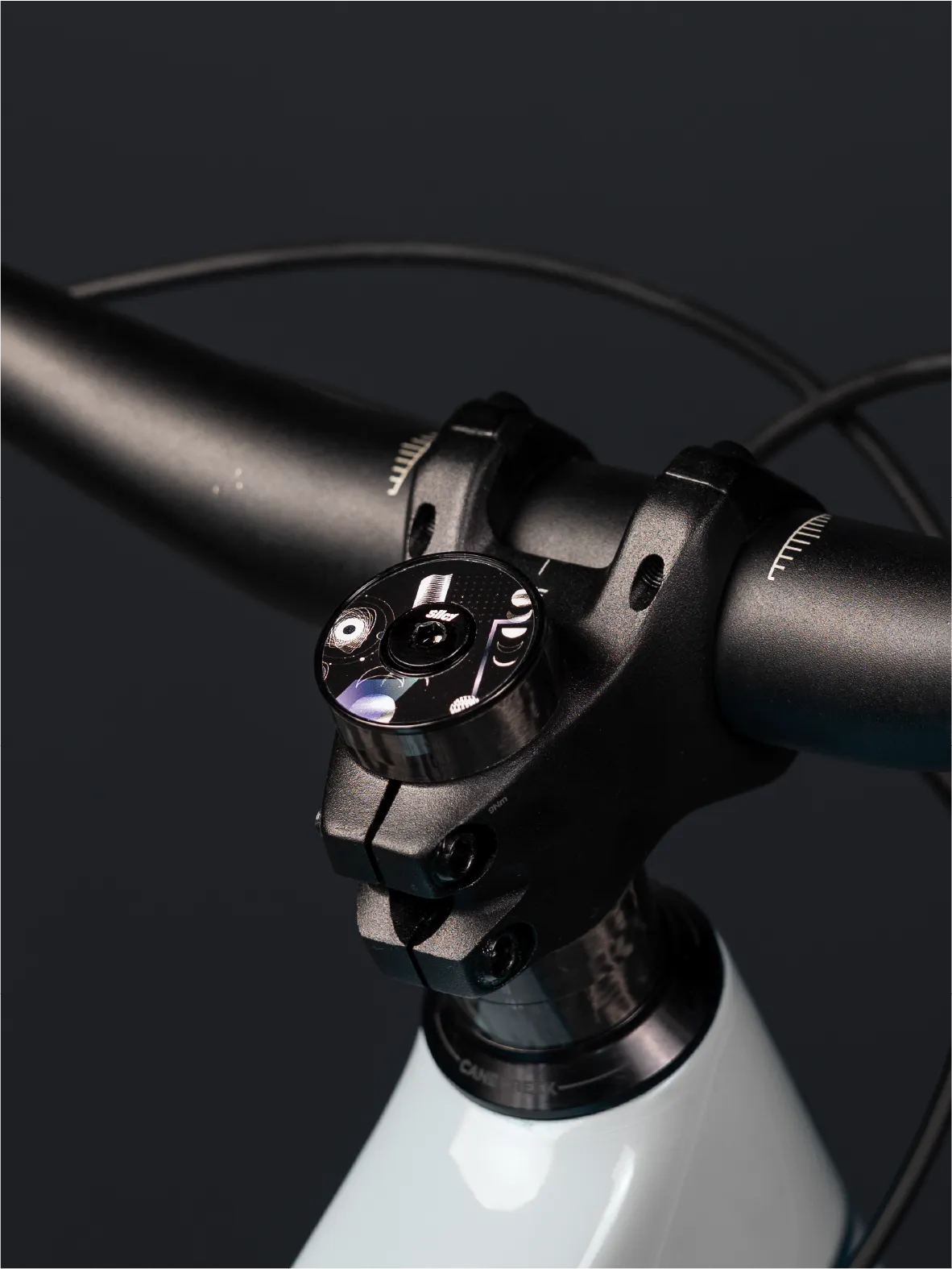 Black Hole Stem Cap, Custom Bicycle Top Cap