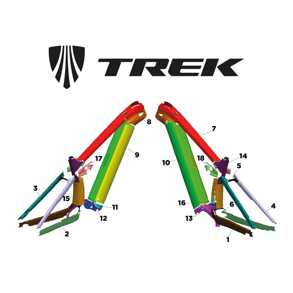Diagram Trek Bicycle Parts Integral Bike Frame Protection For TREK